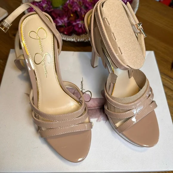 Jessica Simpson Women's Balina Heeled Sandal - Ankle Strap Platform Dress Sandals With Embellishments - View #9